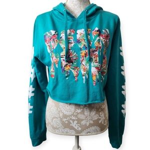 BEEN TRILL Y2K Hoodie Cropped Sweatshirt Pullover Tropical MALL RATZ Size Medium